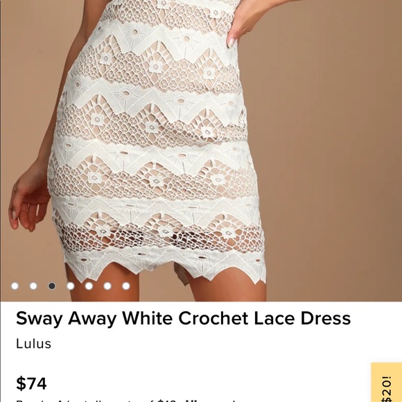 NWT Lulus white crotchet lace dress - Large - Picture 4 of 5